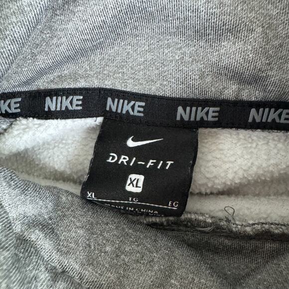 Nike Swoosh Hoodie Men’s XL Gray Dri Fit Logo Skate Grunge Check Sweatshirt Y2K - Picture 2 of 6